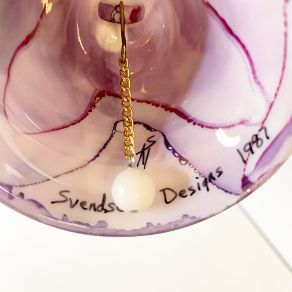 Svendsens Designs Vintage Purple Glass Bell Ornament 1987 For Dayton Hudson - Picture 3 of 6